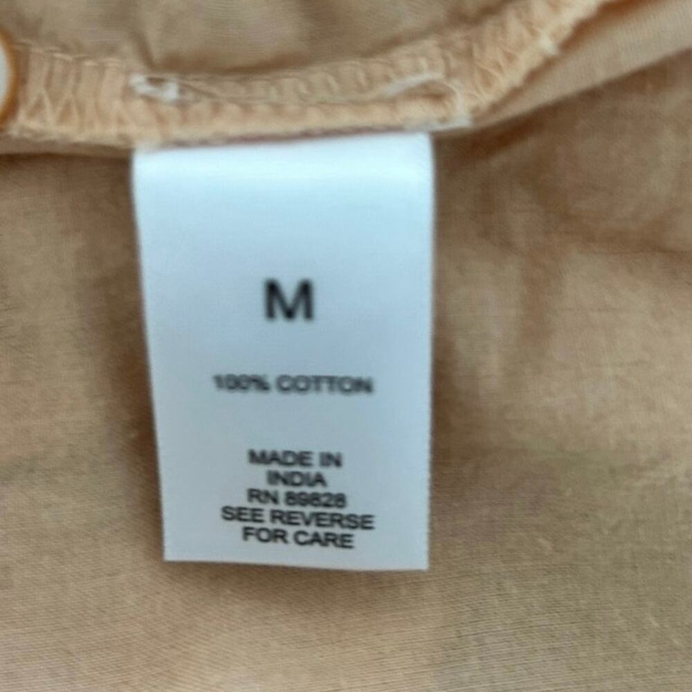 LOGO by Lori Goldstein Peach Cotton Lace Trim Button Front Boho Tunic Top M - Picture 6 of 7